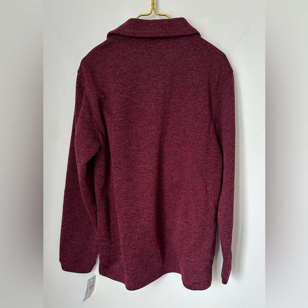NWT Haggar Cool 18 Pro Maroon Quarter 1/4 Zip Sweater Sweatshirt Men’s Medium - Picture 3 of 7